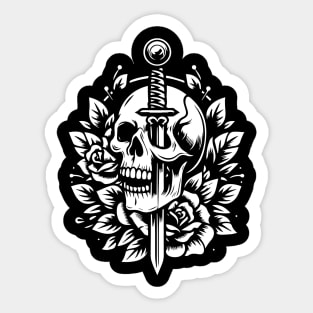 skull with sword Sticker